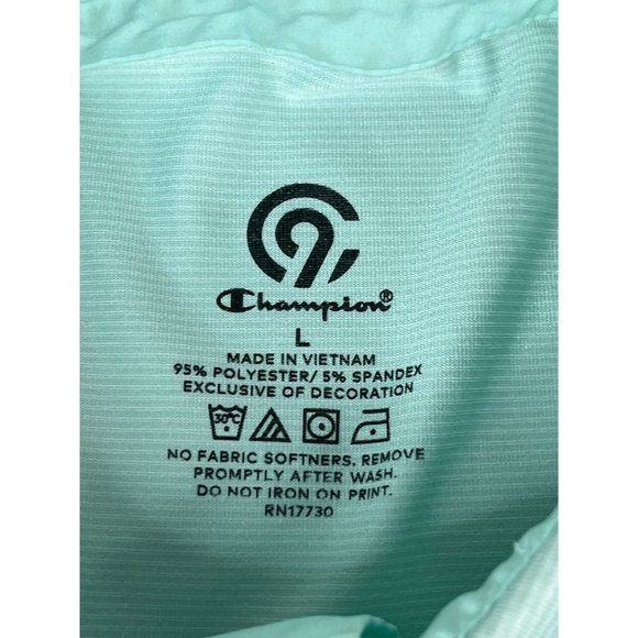 Champion Men's Polo Shirt Short Sleeve L Blue Polyester Spandex Summer - Picture 2 of 6